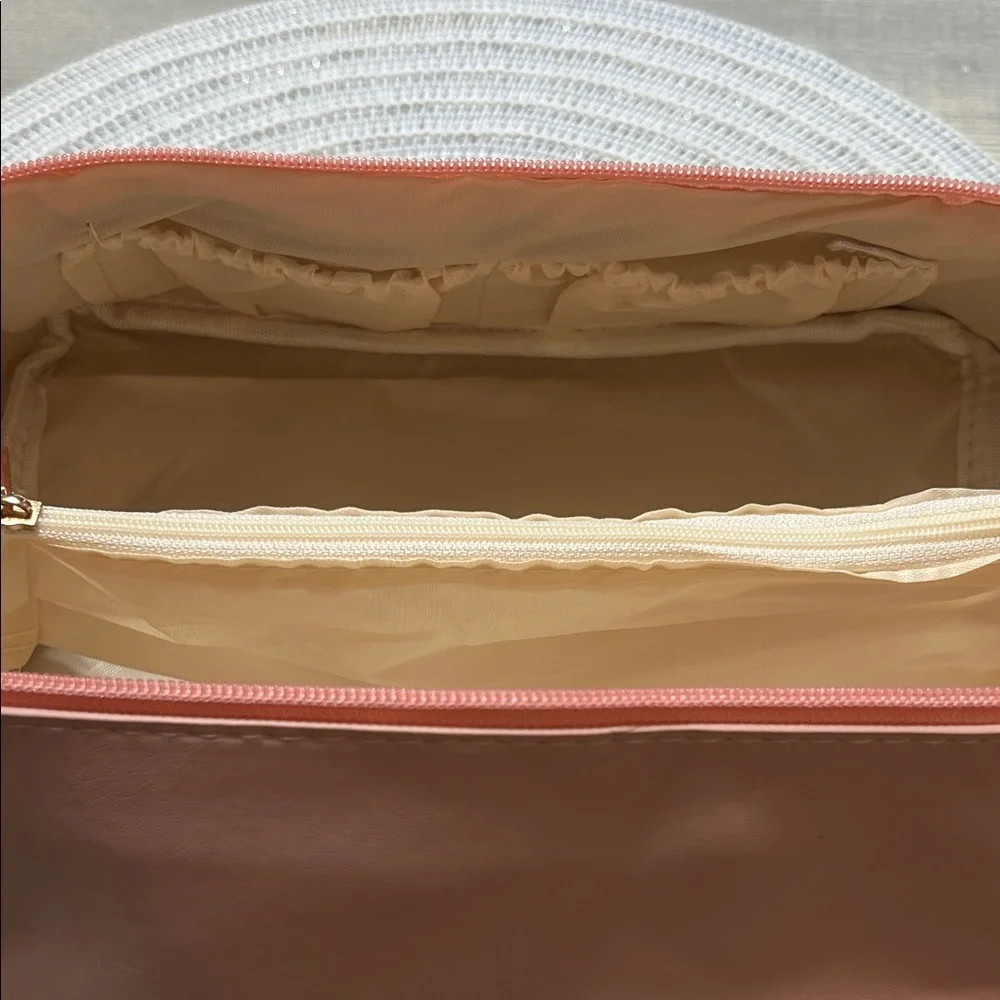 NEW Large Travel Makeup Bag - Pink or Cream